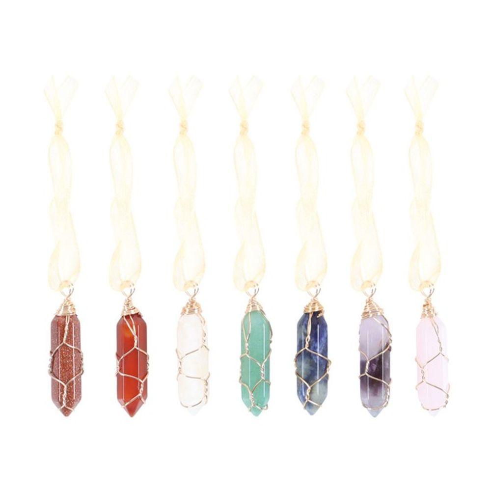 Set of 7 Hanging Crystal Tree Decorations - The Energy Emporium