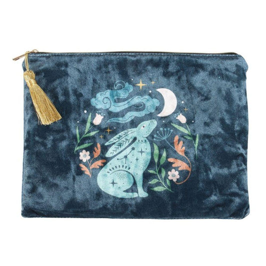 Midnight Hare Velvet Makeup Bag - The Energy Emporium