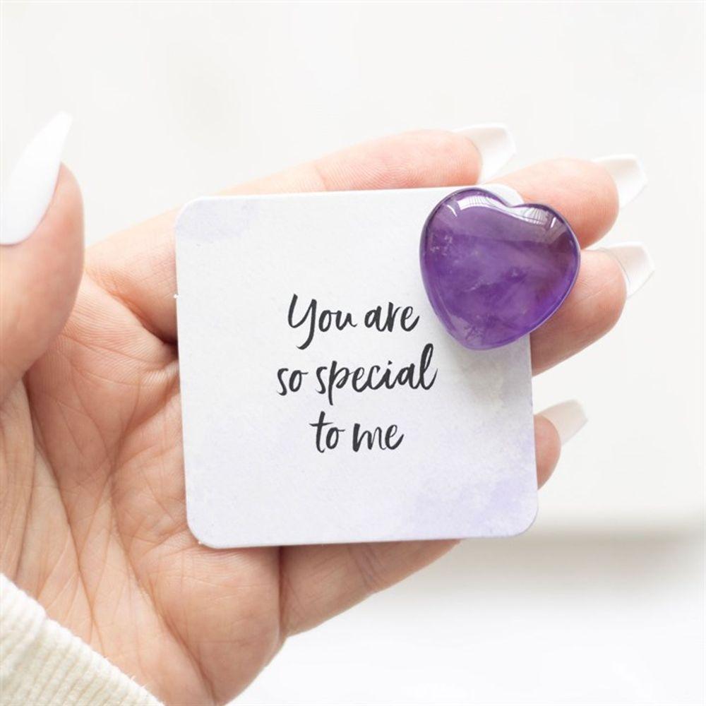 You Are Special to Me Amethyst Crystal Heart in a Bag - The Energy Emporium