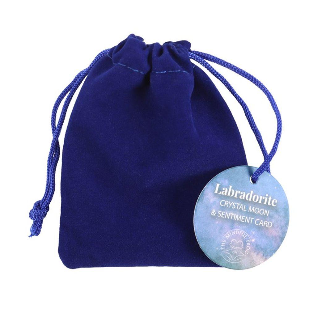 Love You to the Moon Labradorite Crystal Moon in a Bag - The Energy Emporium