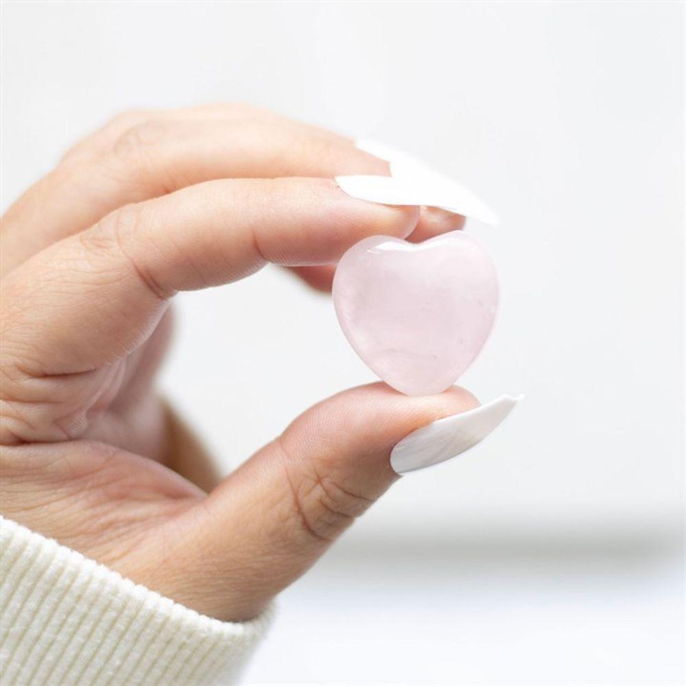 I Love You Rose Quartz Crystal Heart in a Bag - The Energy Emporium