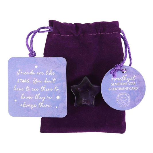 Friends Are Like Stars Lucky Amethyst Crystal Star in a Bag - The Energy Emporium