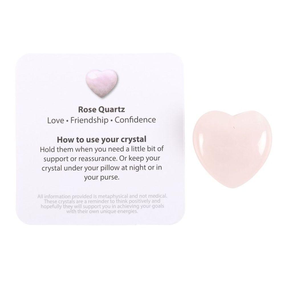 I Love You Rose Quartz Crystal Heart in a Bag - The Energy Emporium